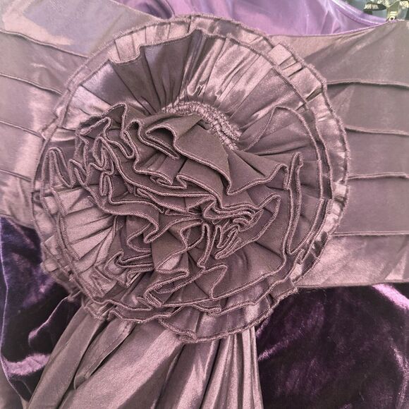 NWT $588‎ Tadashi Shoji [ 12 ] Conley Strapless Velvet Taffeta Gown Plum putple - Picture 5 of 5